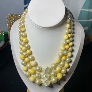Yellow Multi-Strand Bead Necklace - Elegant Women’s Jewelry Japan